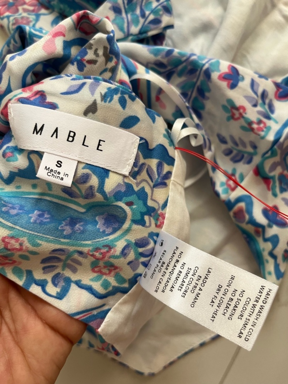 Mable High-Rise Paisley Midaxi Skirt in Light Blue with matchy top size small - Picture 16 of 16